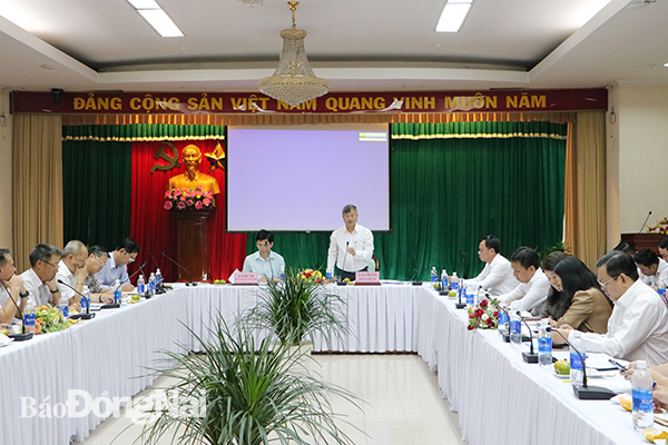 Chủ tịch UBND tỉnh Cao Tiến Dũng phát biểu tại buổi làm việc